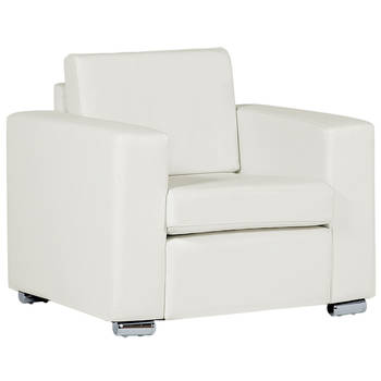 Beliani HELSINKI - Fauteuil-Wit-Leer