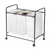 Wasmand 3 compartimenten Compactor - Verrijdbaar - 138 liter