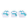 Set van 3 Stijlvolle Stapelbare Opbergboxen met Deksel - Transparant & Sky Blauw - 30x20.5x12.5cm - 5L – Kunststof