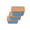 Compacte Blauwe Opbergdoos voor Voedsel met Deksel - Vershouddozen - Opbergbox - Bewaardoos - 13x8x7cm - Gemaakt van
