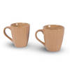 2x Luxury Ceramic Cup Set - Coffee and Tea Cups, 200ml Capacity, Beige Color