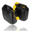 Plastic Jerrycan 10 Liter each – Set of 2 Black/Yellow UN Certified Plastic Fuel Jerry Can for Diesel & Petrol Can