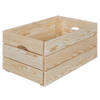 Valloni houten kist stapelbaar voor opslag 65x23x31cm naturel.