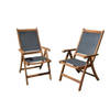 Set van 2 fauteuils van FSC en textiel van acaciahout - Grijs
