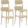 Set van 4 Calipso Areta Garden stoelen - 53 x 46 x H 88 cm - zand