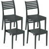 Set van 4 Olimpia Areta Garden stoelen - 52 x 46 x H 86 cm - antraciet
