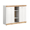 Laredo dressoir 2 deuren, 2 planken mat wit,eik decor,wit.