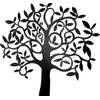Wanddecoratie Metalen boom - Zwart - 73 cm breed x 70 cm hoog