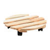 Kesper Plantenpot trolley - hout - lichtbruin - rond - 35 x 35 cm - max 100 kilo - Planten onderzetter