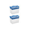 Q-line opbergbox met inzet 9L blauw - Set van 2