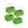 Square vouwkrat met handgreep 24L groen - Set van 4