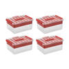 Q-line opbergbox met inzet 15L rood - Set van 4