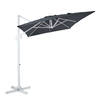 AXI Coco Zweefparasol Rechthoekig 200 x 300 cm in Wit / Grijs Parasol voor tuin met Aluminium Frame