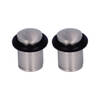 AMIG Deurstopper/deurbuffer - 2x - D20mm - inclusief schroeven - mat zilver  - Deurstoppers