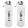 Concorde Drinkfles/waterfles/bidon - 2x - 570 ml - energy - zwart - kunststof - Drinkflessen