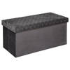 Atmosphera Poef/krukje/hocker Royal - Opvouwbare opslag box - fluweel Donkergrijs - 76 x 38 x 38 cm - Poefs