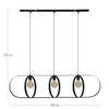 DKNC - Hanglamp Henry - Metaal -120x27,5x130cm - Zwart