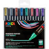 Posca paintmarker PC-5M, set van 8 markers in geassorteerde metallic kleuren