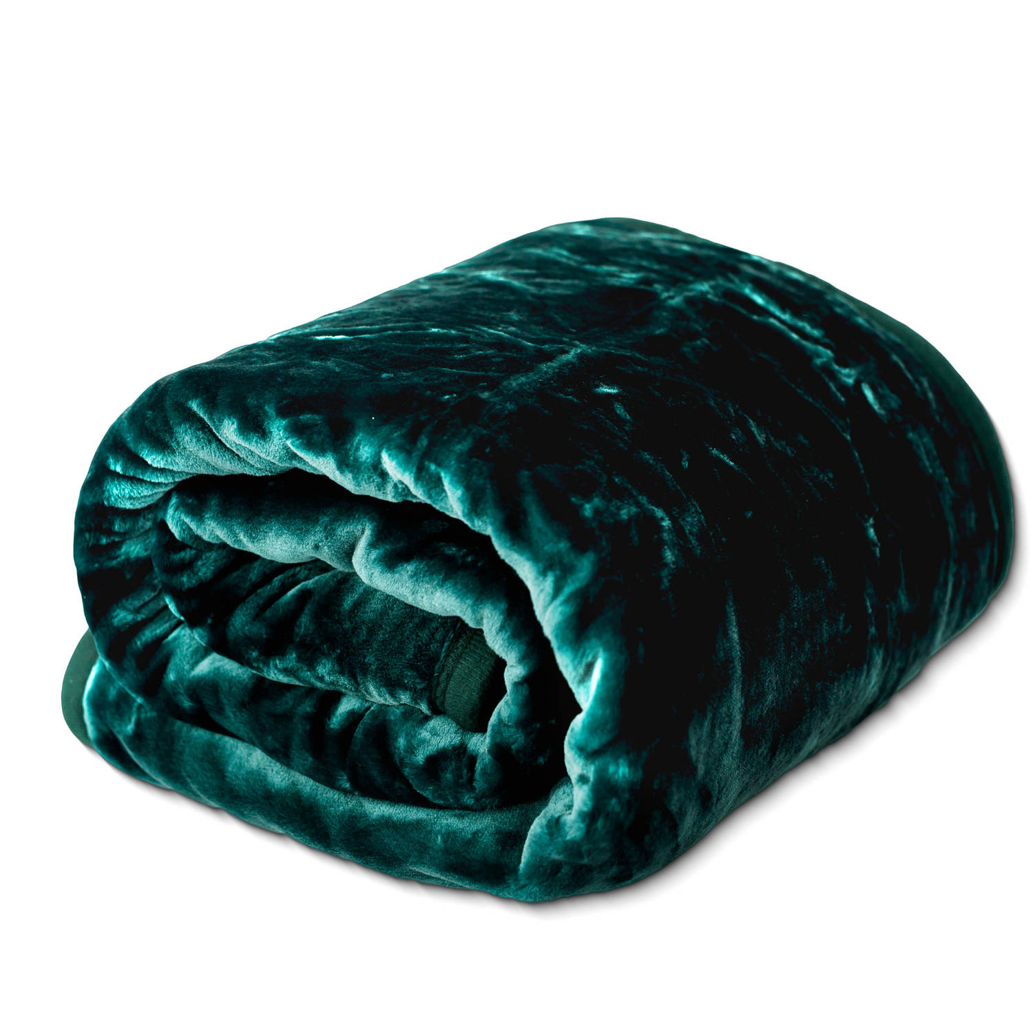 HappyBed Fleexe deken groen | 150x200 cm - Heerlijk zacht fleece plaid - Warmte deken - Woon deken - Bankhoes Sprei - deken