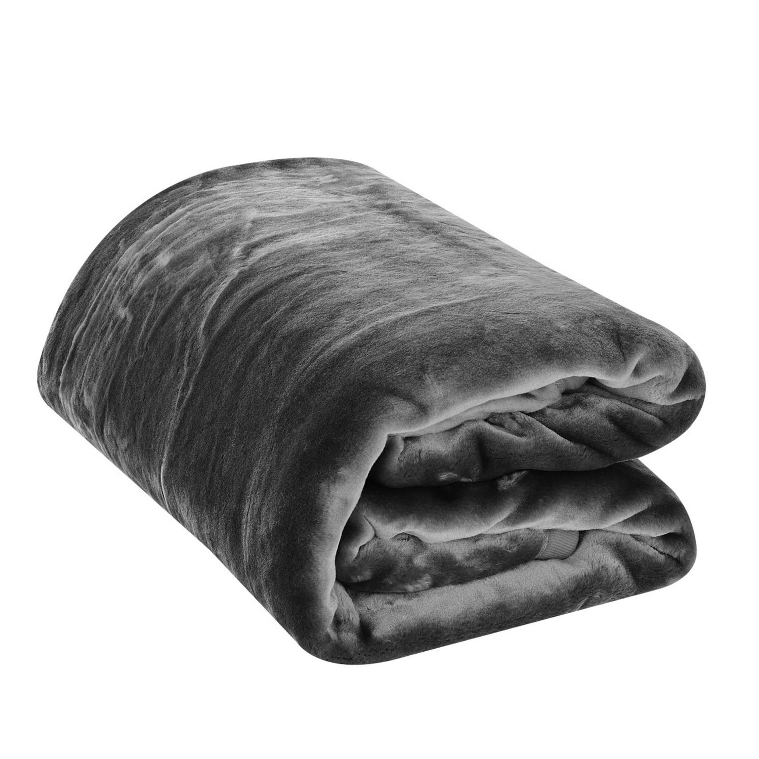 HappyBed Fleexe deken grijs | 150x200 cm - Heerlijk zacht fleece plaid - Warmte deken - Woon deken - Bankhoes Sprei - deken