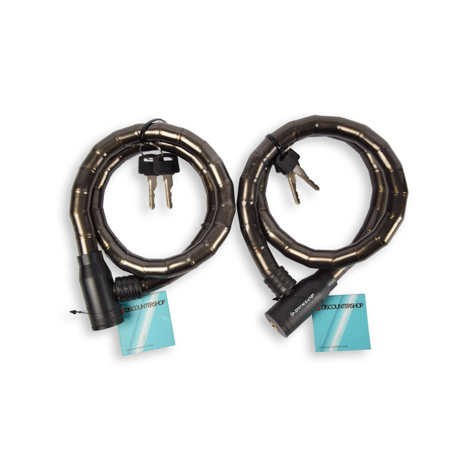 Ultieme Beveiliging: Zwarte Fietsslot Kabelslot Set - Duurzaam Metaal & Plastic, 80cm, Inclusief 4 Sleutels - Voor Fietsen & Accessoires!