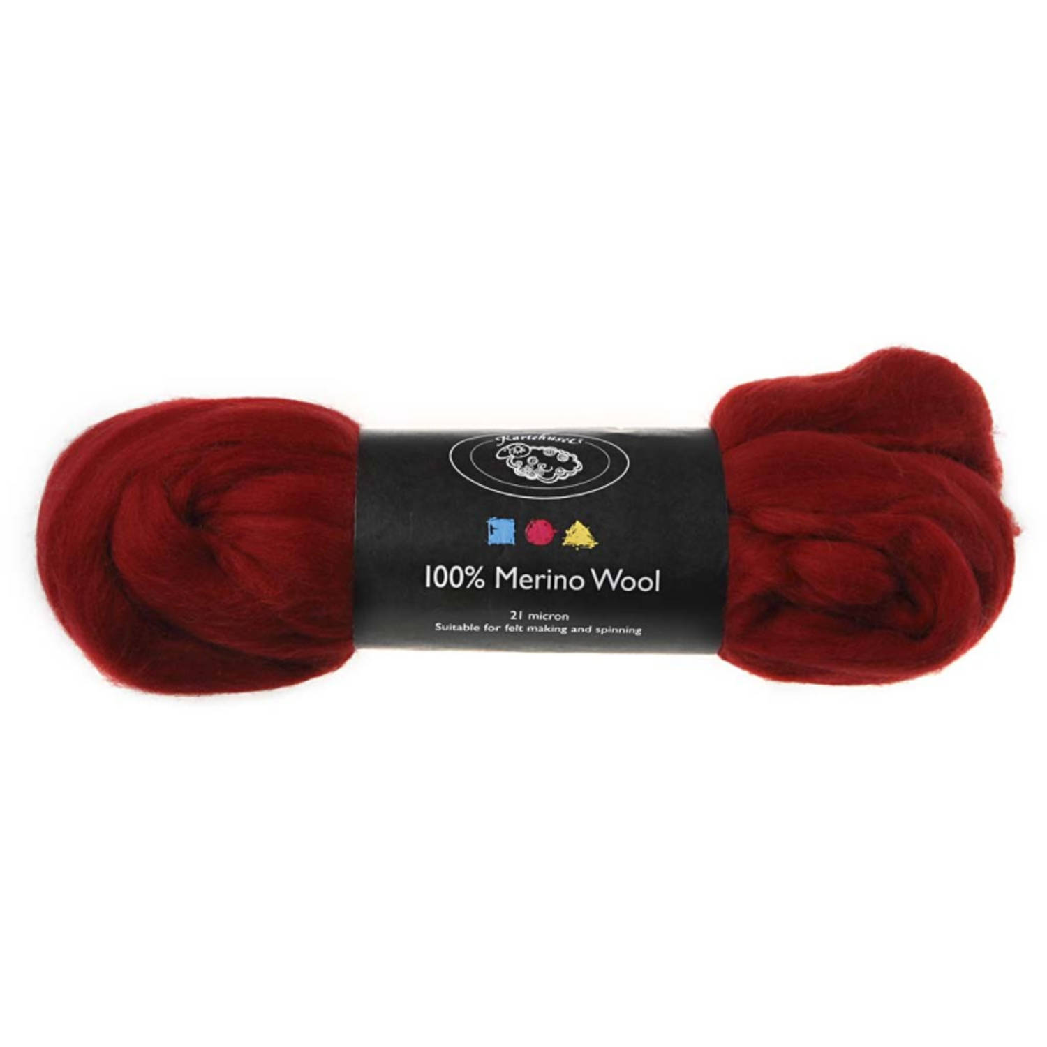 Merino wol, 21 micron, dark red, Zuid-Afrika, 100 gr