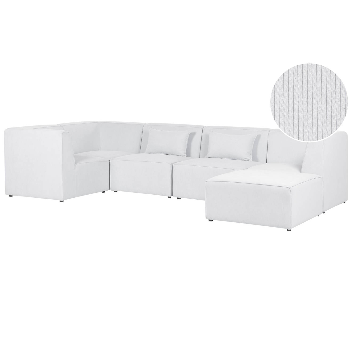 Beliani LEMVIG Modulaire Sofa-Wit-Corduroy