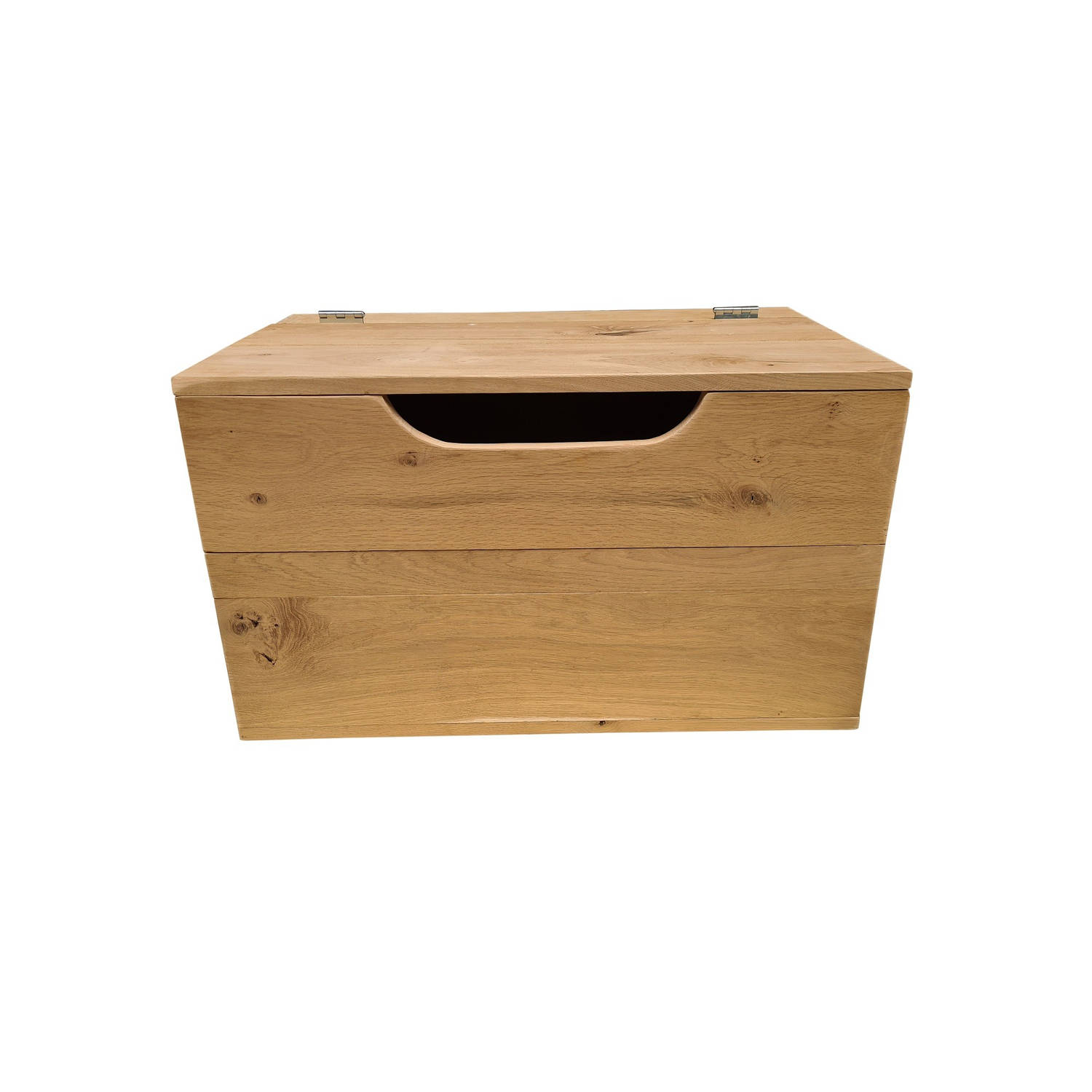 Wood4you - Speelgoedkist Kick Eikenhout 80Lx50Hx50D cm - Opbergkist - Dekenkist - Opruimkist - Speelgoedbank