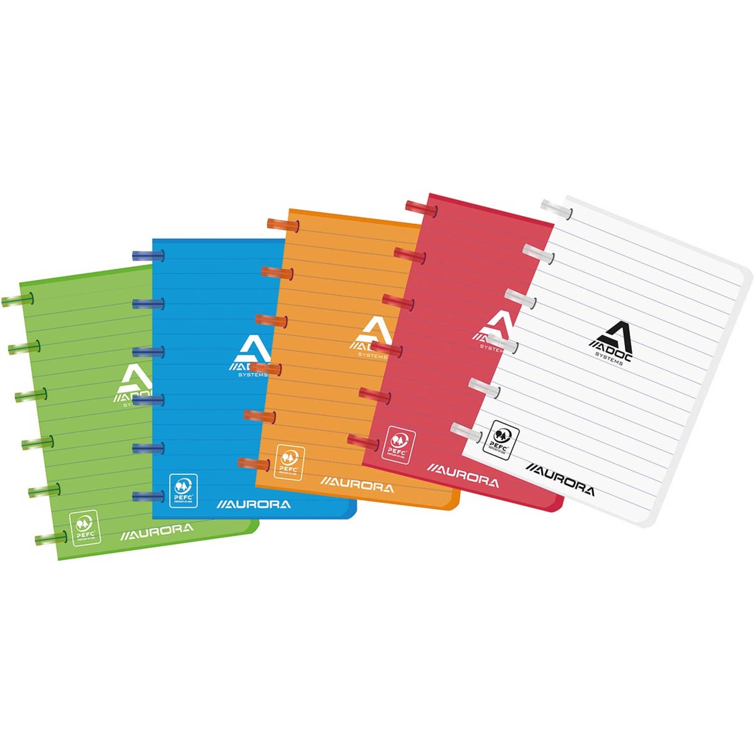 Adoc notitieboekje Colorlines, ft A6, gelijnd, geassorteerde kleuren 10 stuks