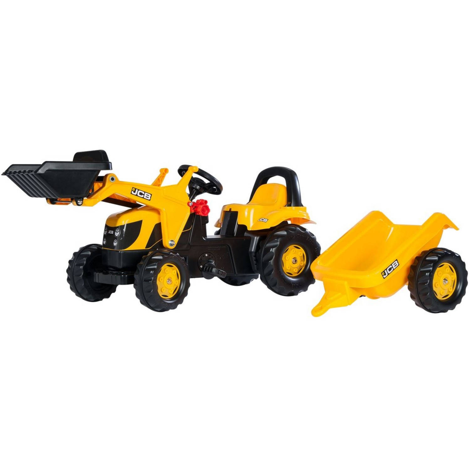 Rolly Toys 023837 RollyKid JCB Tractor met Lader en Aanhanger