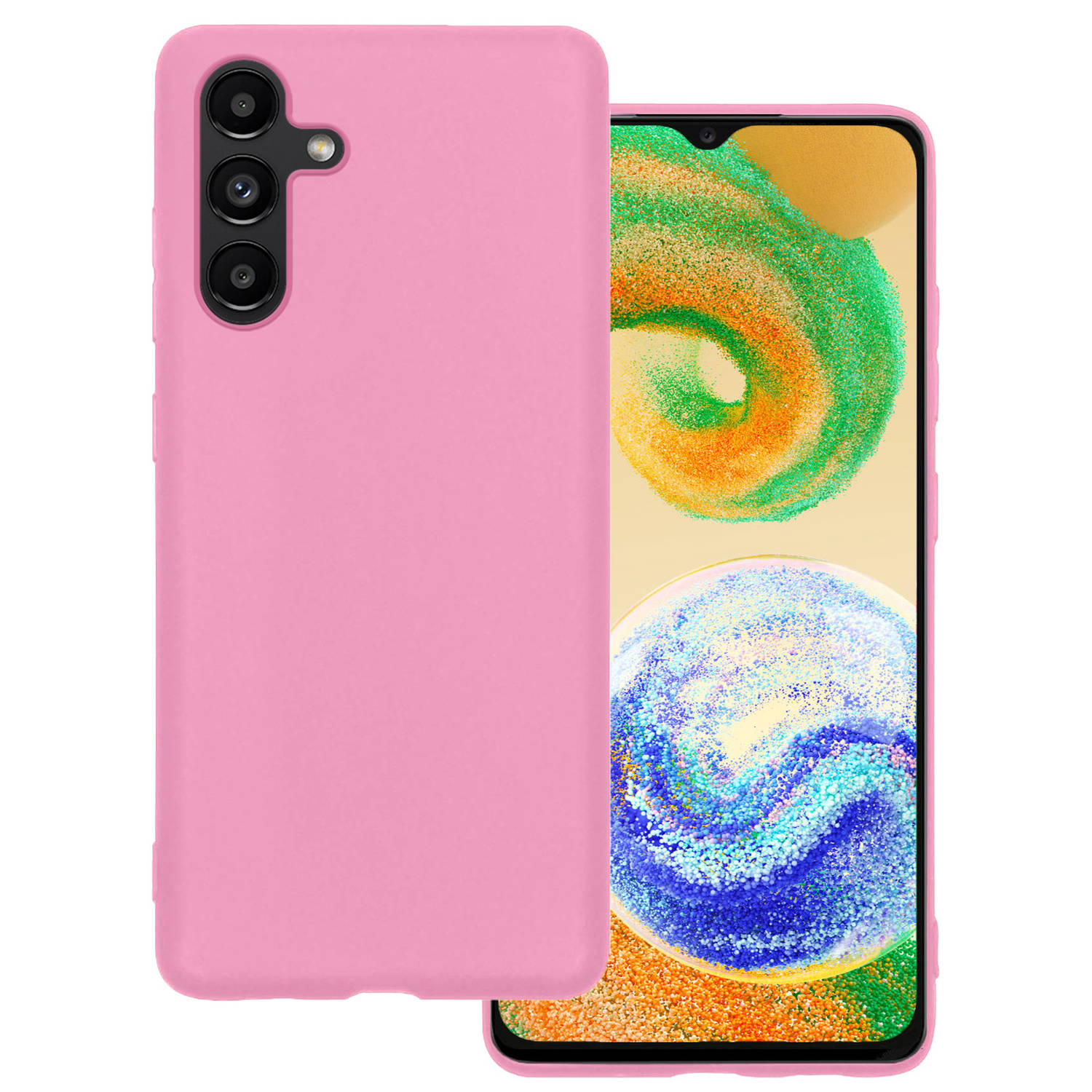 Samsung Galaxy A04s Hoesje Siliconen Back Cover Case - Samsung A04s Hoes Silicone Case Hoesje - Licht Roze