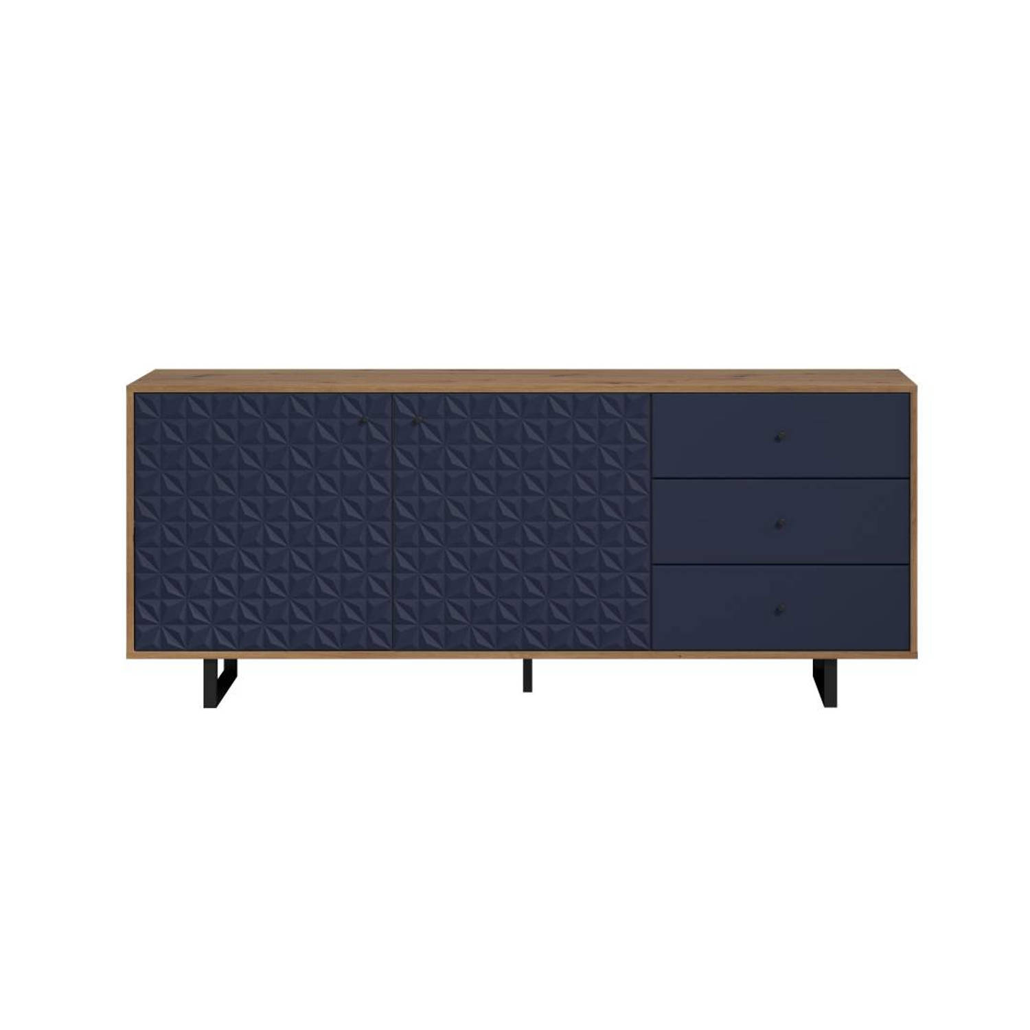 Sentra dressoir blauw, eik decor.