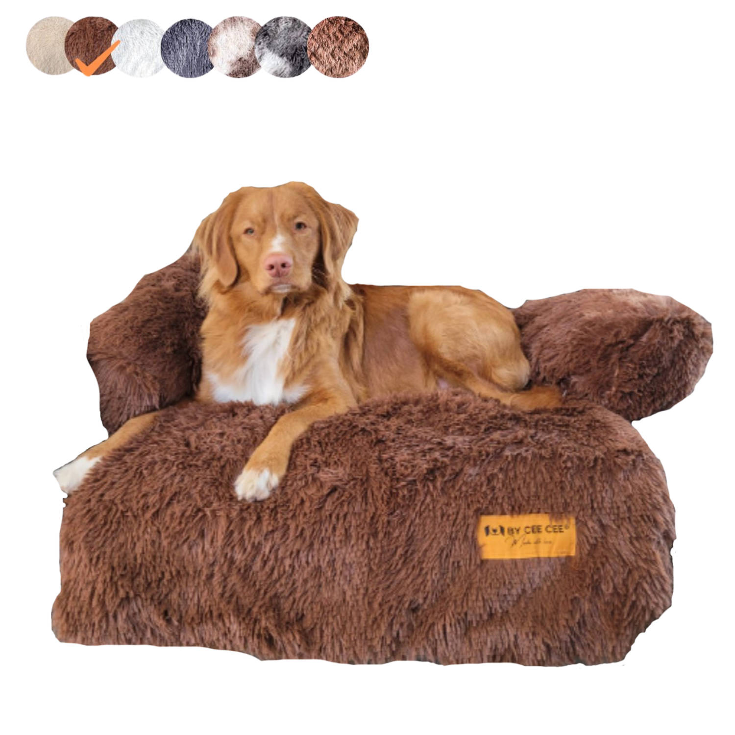 Origineel Hondendeken voor Bank– Hondenkleed Fluffy – Pluche Hondenbed - Hondenmand Premium - Volledig Afritsbaar - Bruin