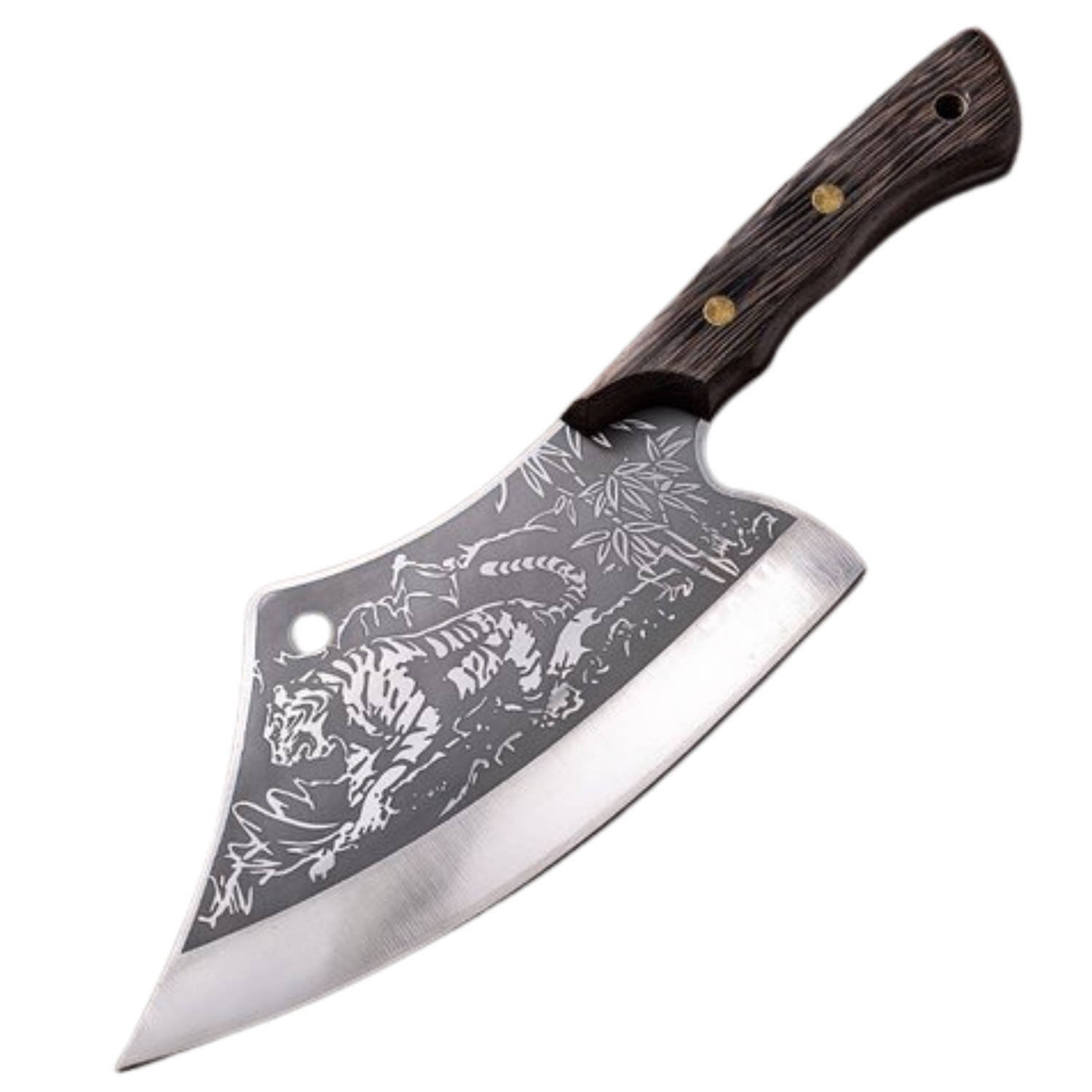 T&M Knives Hakmes Thors 32cm - Tijgerprint Koksmes Van Gelaserd  Staal - Japans Premium Keukenmes  - Inclusief Cadeaubox