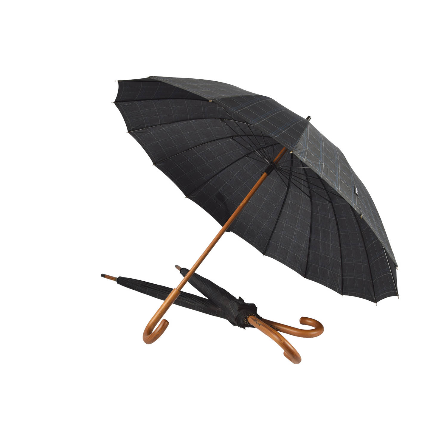 Voel je zelfverzekerd met deze 3x Zwarte en Blauwe Stormparaplu&apos;s (102cm): Duurzaam, Opvouwbaar & Perfect voor