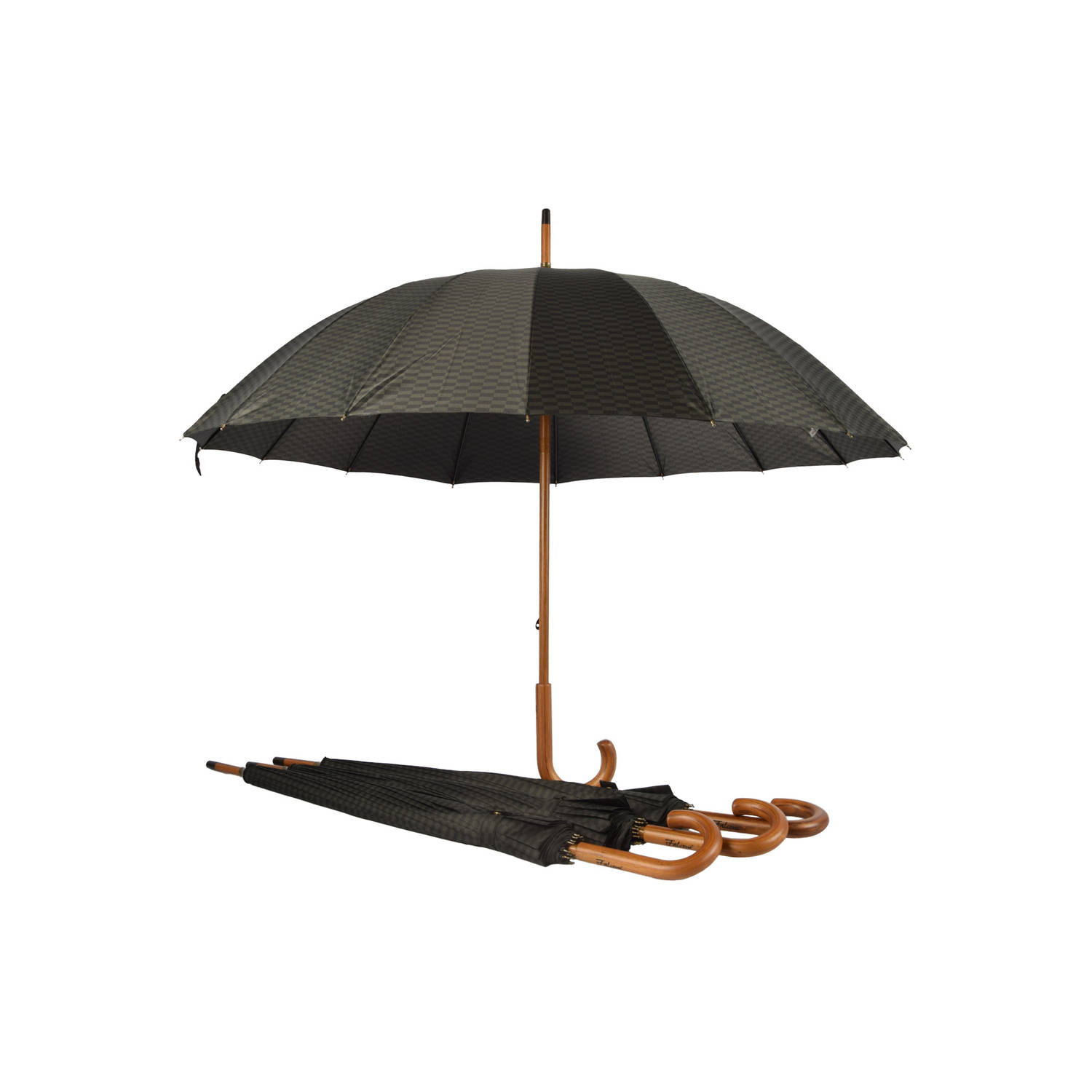 Set Van 4 Windproof Lichtgewicht Paraplu | 102 Cm Diameter & 16 Banen | Ideaal Voor Volwassenen | Unisex Paraplu met Houten Handvat