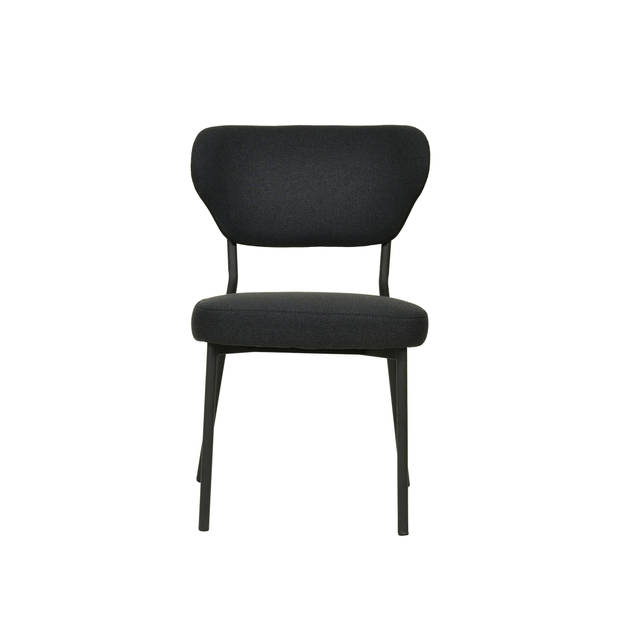 Duko Stapelbare stoel gestoffeerd - Zwart - SET VAN 2