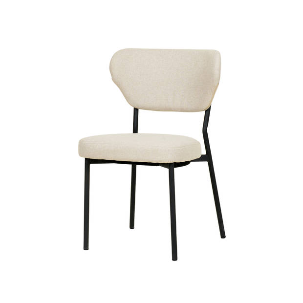 Duko Stapelbare stoel gestoffeerd - Beige - SET VAN 2