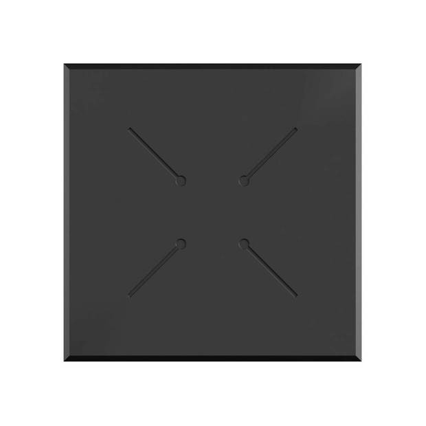 X Cross Terrastafel zwart frame + Riverwashed Wood HPL 70x70 cm