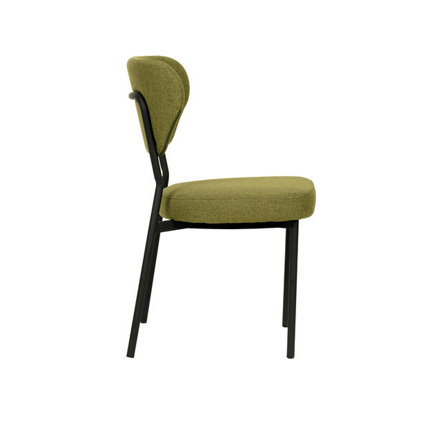 Duko Stapelbare stoel gestoffeerd - Groen - SET VAN 2