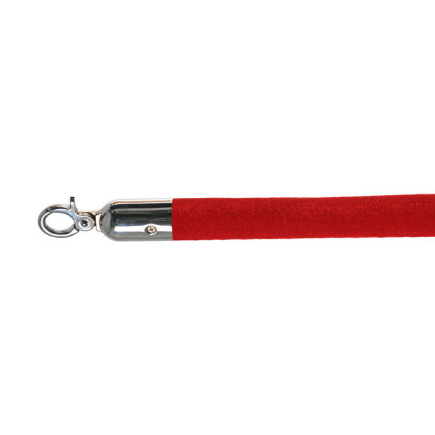 Velvet Afzetkoord rood, gepolijst, Ø 3cm, lengte 157 cm, 10103RC