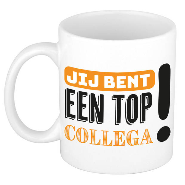 Bellatio Decorations Cadeau koffie/thee mok voor collega - oranje - 300 ml - top collega - feest mokken