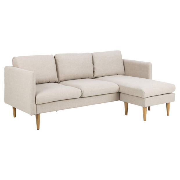 Billys bank met chaise longue rechts of links gedraaid beige.