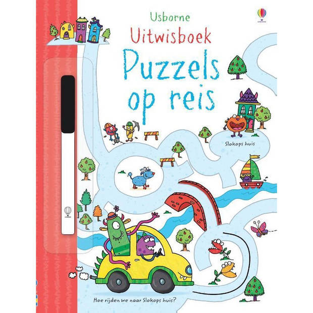 Usborne Puzzels op reis, uitwisboek. 3+