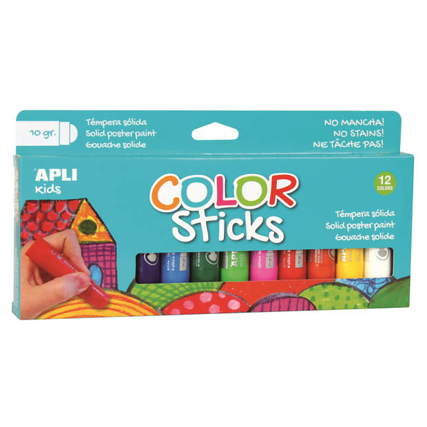 APLI Kids APLI - Kleurstok dik basis 12 kleuren