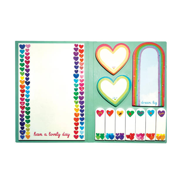 Ooly - Side Notes Sticky Notes Tab Sets - Rainbow Hearts