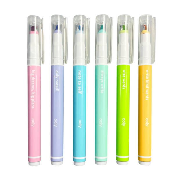 Ooly - Noted! 2-in-1 Micro Fine Tip Pens & Highlighters - Set of 6