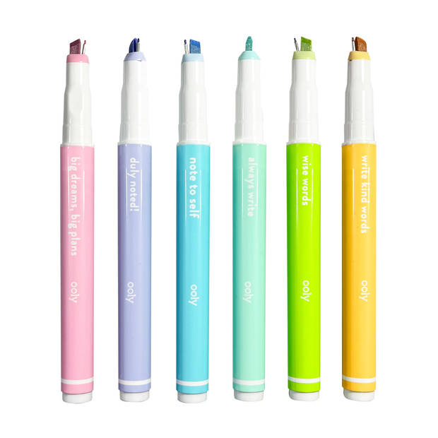 Ooly - Noted! 2-in-1 Micro Fine Tip Pens & Highlighters - Set of 6