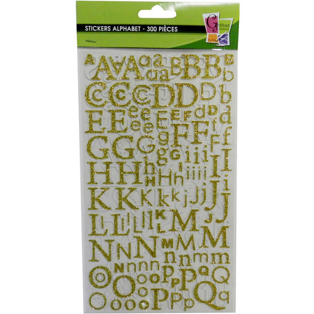 Graine Creative GC Alfabet Letter Stickers 22mm Goud 300 stuks