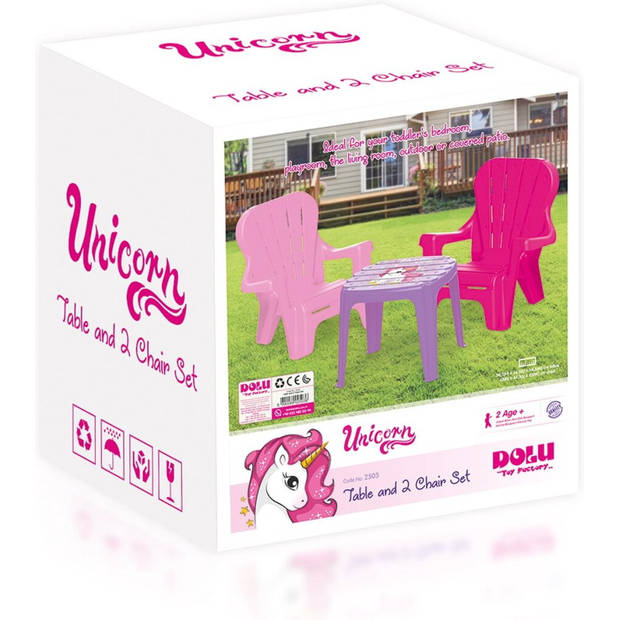 Dolu Unicorn Roze Tafel met Stoeltjes